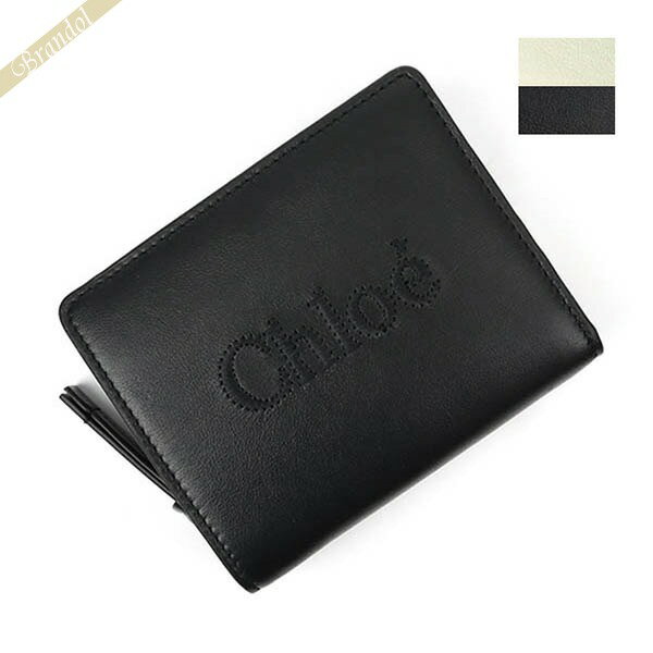 クロエ 財布（レディース） Chloe クロエ 二つ折り財布 SENSE ロゴ コンパクトウォレット ブラック CHC23SP867 I10 001