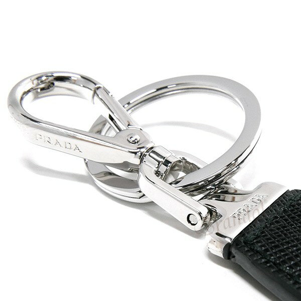 新作モデル 800円クーポン対象 12 22 火 0 59まで プラダ Prada メンズ キーリング レザー 三角ロゴ キーホルダー ブラック シルバー 2pp041 053 F0002 ブランド Phks Org Ph