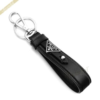 《最大2000円クーポン_30日23:59迄》プラダ キーリング PRADA メンズ レザー ストラップ 三角ロゴ ブラック 2PP68T 053 F0002 | ブラント