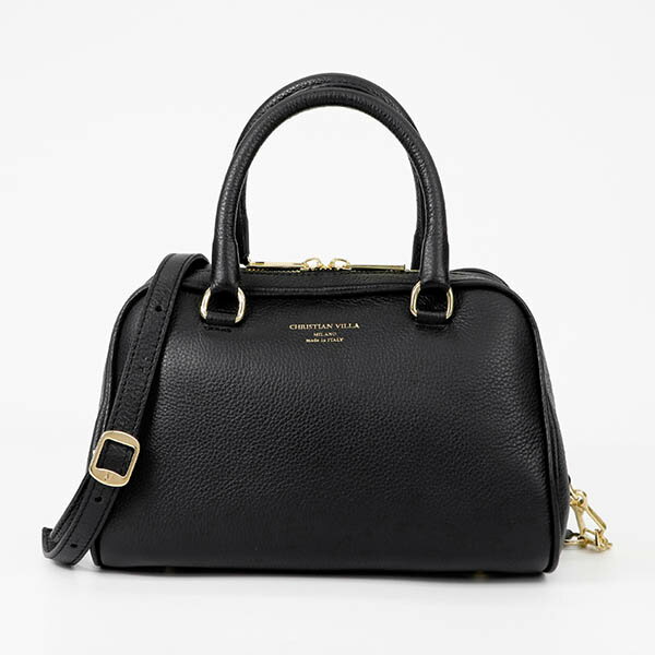 《ポイント5倍_20日23:59迄》クリスチャンヴィラ ショルダーバッグ CHRISTIAN VILLA レザー GIULIA BAG 2way ミニボストンバッグ ブラック 5226 BLACK レディース | ブランド