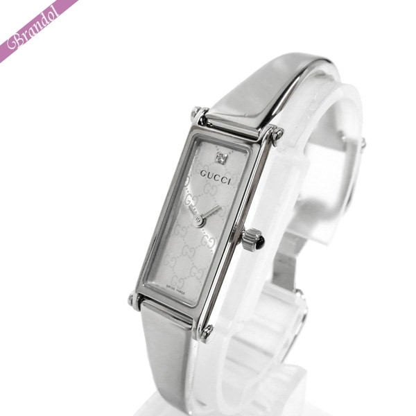 グッチ 腕時計（レディース） 《クーポン配布中_23日13:59迄》グッチ 腕時計 GUCCI レディース 1500 1Pダイヤモンド モノグラム シルバー YA015563 | ブランド