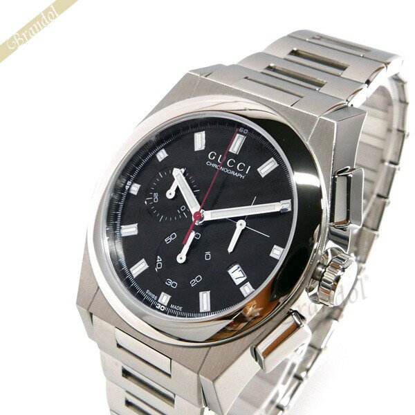 グッチ 腕時計（メンズ） グッチ 腕時計 GUCCI メンズ パンテオン PANTHEON クロノグラフ 42mm ブラック×シルバー YA115235 | ブランド
