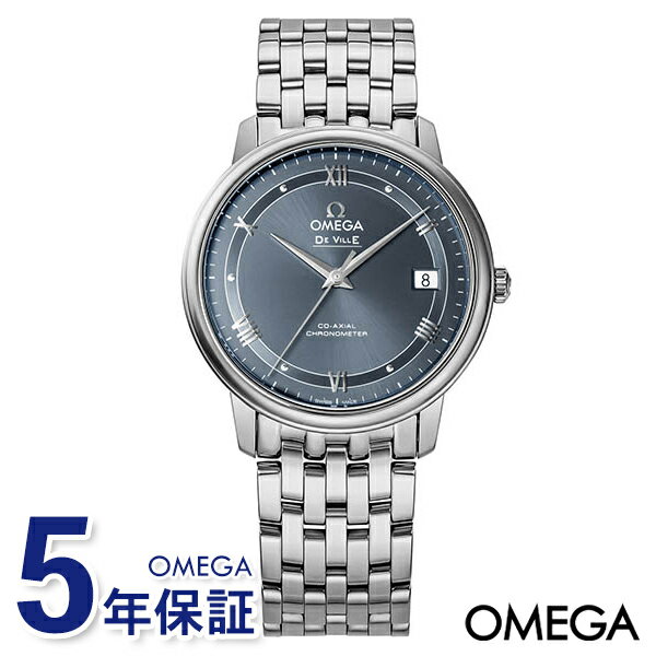 オメガ デ・ビル 腕時計（メンズ） 《最大3000円クーポン_29日11:59迄》オメガ メンズ腕時計 OMEGA De Ville Prestige デ・ヴィル プレステージ 36.8mm コーアクシャル自動巻き ブルー×シルバー 424.10.37.20.03.002 | ブランド