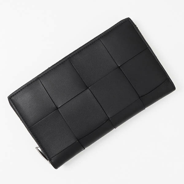 《最大4000円クーポン 11/24 23:59迄》ボッテガヴェネタ ラウンドファスナー長財布 BOTTEGA VENETA カセット革編み ブラック メンズ ...