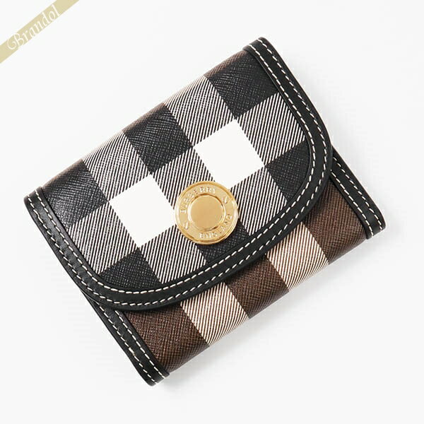 《ポイント5倍_27日1:59迄》BURBERRY バーバリー 三つ折り財布 チェック柄 ミニ財布 ブラウン系 8072669