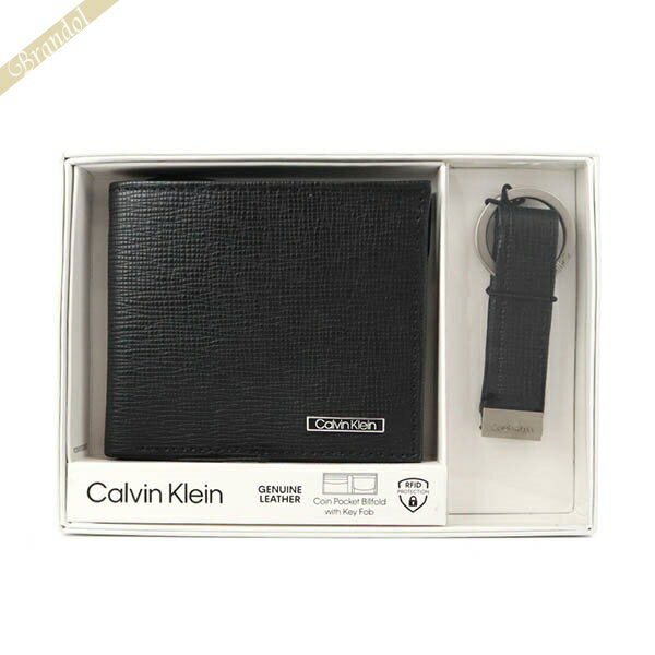 カルバンクライン 財布（メンズ） 《P5倍&クーポン_18日23:59迄》カルバンクライン 二つ折り財布 Calvin Klein 財布 メンズ レザー キーリングセット ブラック 31CK330014 | ブランド