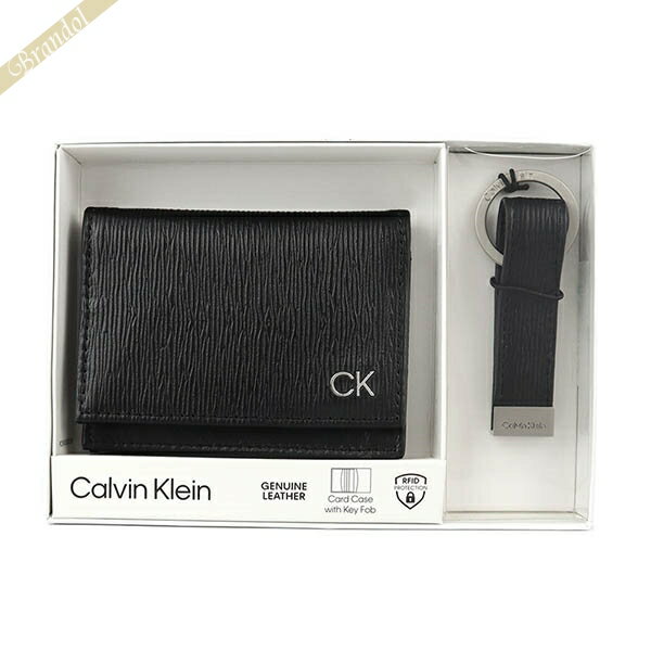 カルバンクライン 名刺入れ（メンズ） 《最大3000円クーポン_29日11:59迄》カルバンクライン 名刺入れ Calvin Klein メンズ レザー キーリングセット ブラック 31CK330017 | ブランド