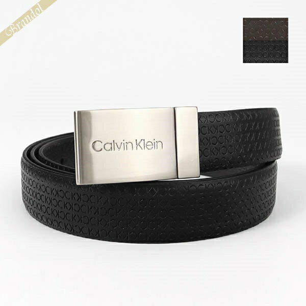 カルバンクライン ベルト（メンズ） 《クーポン配布中_18日23:59迄》Calvin Klein カルバンクライン ベルト 本革 交換用バックル付 リバーシブル ブラック×ブラウン 11CK020023-014