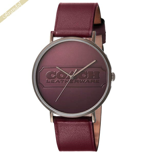 《クーポン配布中_18日23:59迄》COACH コーチ メンズ腕時計 Charles チャールズ 41mm ボルドー 14602598