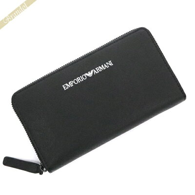 エンポリオアルマーニ 長財布 EMPORIO ARMANI 財布 メンズ ラウンドファスナー ロゴ ブラック YEME49 Y020V 81072 | ブランド