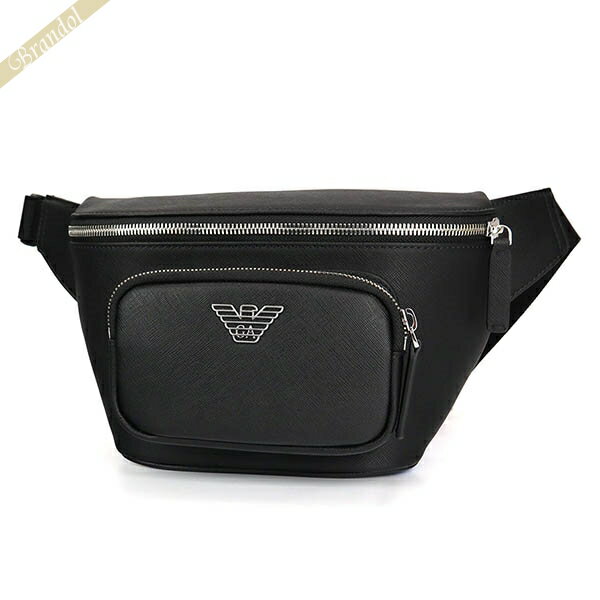 エンポリオアルマーニ ボディバッグ EMPORIO ARMANI メンズ ロゴ ウェストバッグ ブラ ...
