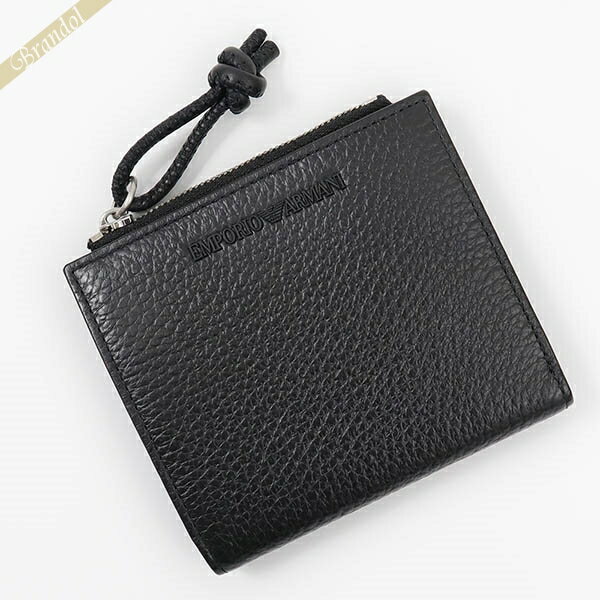 アルマーニ 財布（メンズ） EMPORIO ARMANI エンポリオアルマーニ 二つ折り財布 ブラック メンズ Y4R262 Y068E 80001 | ブランド