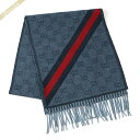 グッチ マフラー（レディース） 《クーポン配布中_29日17:59迄》グッチ ストール メンズ レディース GUCCI ウール100% GG柄 マフラー ネイビー 570603 3G200 4068 | ブランド