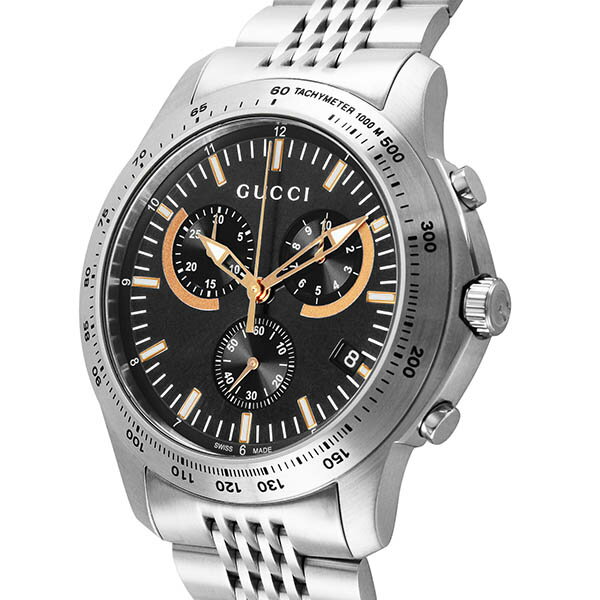 《最大4000円クーポン 11/24 23:59迄》グッチ メンズ腕時計 GUCCI Gタイムレス G-Timeless Chronograph クロノグラフ 44mm ブラック×シルバー YA126257 | ブランド