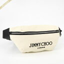 《最大2000円クーポン配布中_24日10:59迄》ジミーチュウ ボディバッグ JIMMY CHOO キャンバス ウェストバッグ ナチュラル×ブラック メンズ・レディース FINSLEY CZM 0209 | ブランド