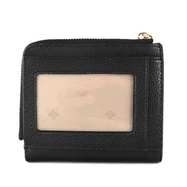 《最大1500円クーポン_24日23:59迄》ケイトスペード 二つ折り財布 kate spade レディース L字ファスナー レザー ブラック×ピンクベージュ WLRU6253 012 | ブランド