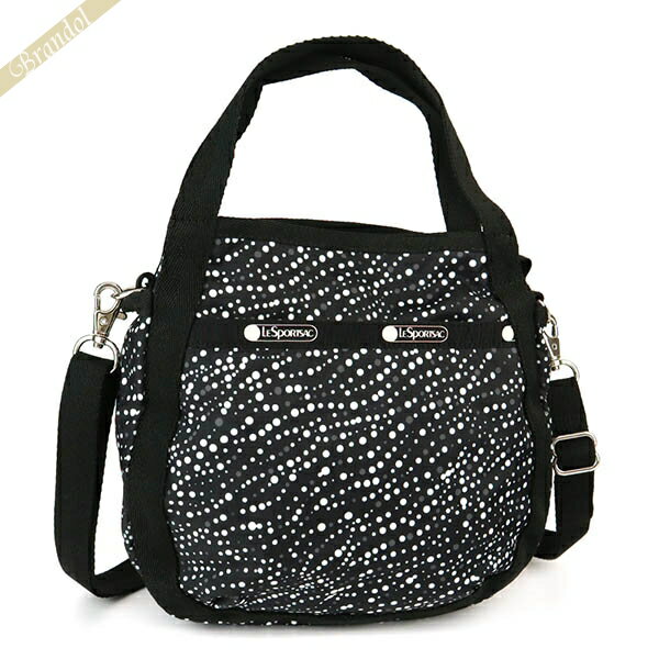 《クーポン配布中_23日13:59迄》レスポートサック ショルダーバッグ レディース LeSportsac SMALL JENNI 2way ミニトートバッグ 水玉 ドット柄 ブラック系 8056 F441 | ブランド