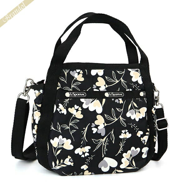 トートバッグ 《クーポン配布中_23日13:59迄》レスポートサック ショルダーバッグ レディース LeSportsac SMALL JENNI 2way ミニトートバッグ ハート柄 ブラック系 8056 F534 | ブランド