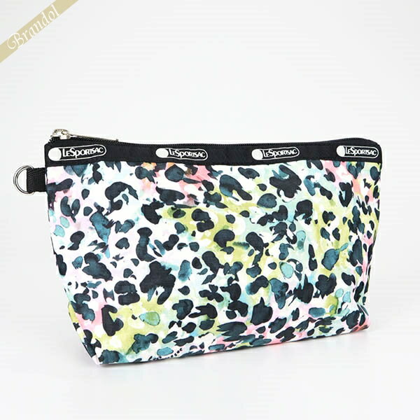 レスポートサック ポーチLeSportsac MEDIUM SLOAN COSMETIC レディース ドット風柄 ホワイト系マルチカラー×ブラック 2725 E446 | ブランド