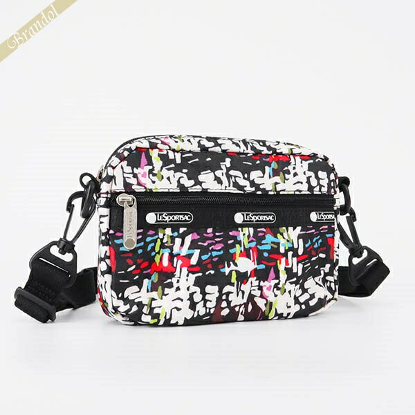 《クーポン配布中_18日23:59迄》LeSportsac レスポートサック ショルダーバッグ CLASSIC チェック柄風 ブラック系マルチカラー 3470 E474