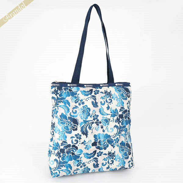 トートバッグ 《クーポン配布中_23日13:59迄》レスポートサック トートバッグ LeSportsac EASY MAGAZINE TOTE 花柄 ブルー×ホワイト系 3531 E478 | ブランド