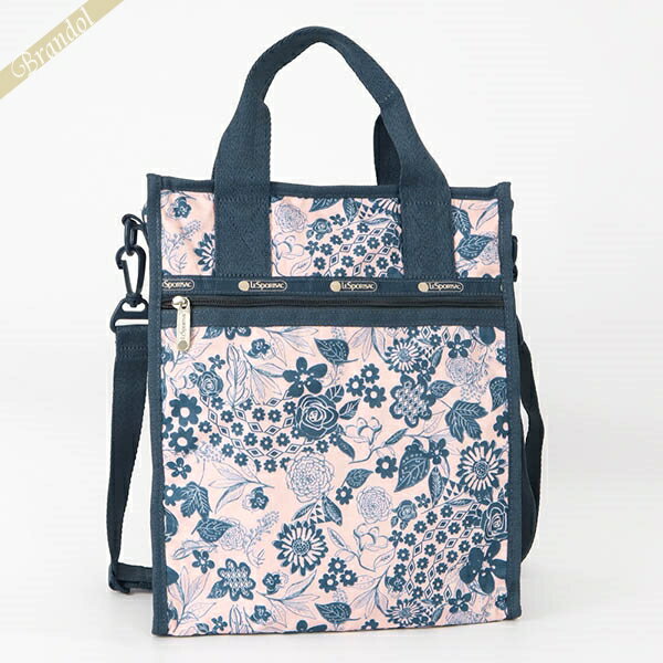 トートバッグ 《クーポン配布中_18日23:59迄》レスポートサック トートバッグLeSportsac SMALL N/S TOTE 縦型 2wayショルダーバッグ ボタニカル柄 ピンク×ブルー 3538 E483 | ブランド