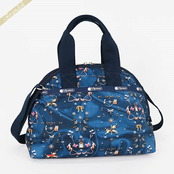 ボストンバッグ 《最大3000円クーポン_29日11:59迄》レスポートサック ショルダーバッグ LeSportsac YORK SATCHEL 2way ミニボストンバッグ カルーセル柄 ブルー レディース 3561 E480 | ブランド