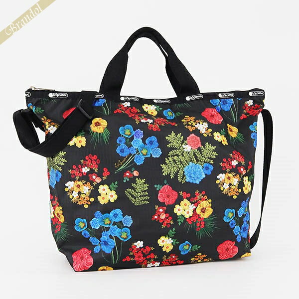 トートバッグ レスポートサック トートバッグ LeSportsac DELUXE EASY CARRY TOTE 2wayショルダーバッグ 花柄 ブラック系マルチカラー レディース 4360 E477 | ブランド