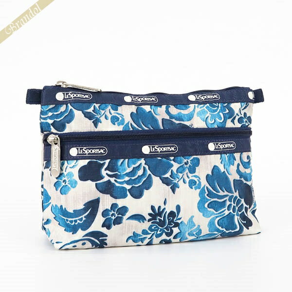 レスポートサック ポーチ LeSportsac COSMETIC CLUTCH 花柄 ブルー×ホワイト系 レディース 7105 E478 ブランド