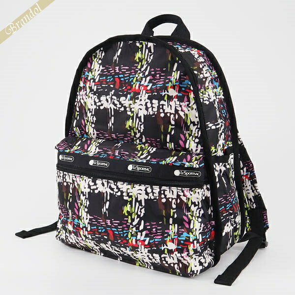 LeSportsac レスポートサック リュックサック BASIC BACKPACK チェック柄風 ブラック系マルチカラー 7812 E474