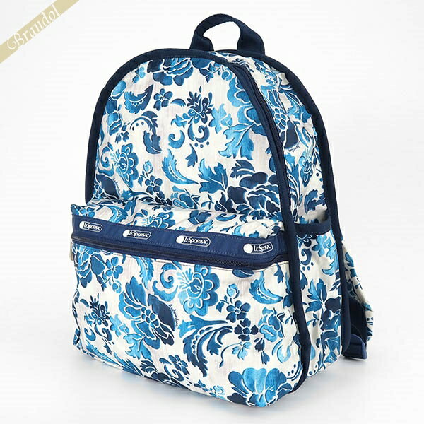 LeSportsac レスポートサック リュックサック BASIC BACKPACK 花柄 ブルー×ホワイト系 7812 E478