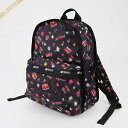 《最大4000円クーポン_6日23:59迄》LeSportsac レスポートサック リュックサック BASIC BACKPACK ネオン風 キュート柄 ブラック系 7812 E481