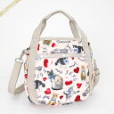 ショルダーバッグ LeSportsac レスポートサック ショルダーバッグ SMALL JENNI 2way ミニトートバッグ キャット柄 ライトピンク×ベージュ 8056 E479