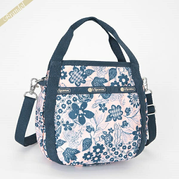 ショルダーバッグ LeSportsac レスポートサック ショルダーバッグ SMALL JENNI 2way ミニトートバッグ ボタニカル柄 ピンク×ブルー 8056 E483