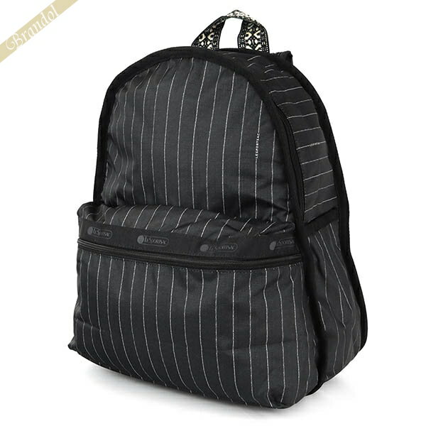 《クーポン配布中_18日23:59迄》レスポートサック リュックサック LeSportsac BASIC BACKPACK ストライプ柄 ブラック 7812 E305