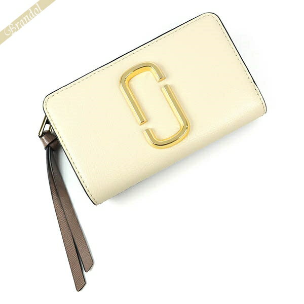 MARC JACOBS - 《最大2400円クーポン 5/16 9:59迄》マークジェイコブス 財布 レディース MARC JACOBS 二つ折り財布 スナップショット アイボリー ブラック M0013356 136 | ブランド