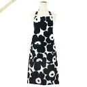 マリメッコ　エプロン 《最大4000円クーポン_6日23:59迄》マリメッコ エプロン marimekko レディース ウニッコ Unikko 花柄 ホワイト ブラック 064161 190 | ブランド