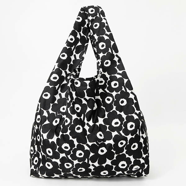 《最大2000円クーポン配布中_3日23:59迄》マリメッコ エコバッグ marimekko Mini Unikko ミニ ウニッコ 折りたたみ トートバッグ ブラック系 091493 190 レディース | ブランド