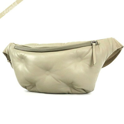 《全品P5倍&クーポン配布_1日23:59まで》メゾンマルジェラ ボディバッグ Maison Margiela Glam Slam レザー ウエストバッグ ベージュ S55WB0070 P4480 T7002 | ブランド