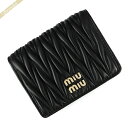 《最大4000円クーポン_6日23:59迄》ミュウミュウ 二つ折り財布 MIU MIU 財布 レディース キルティングレザー ブラック 5MV204 2FPP F0002 2022年秋冬新作 2022AW ブランド