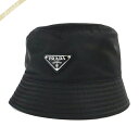 プラダ バケットハット PRADA 帽子 メンズ ナイロン 三角ロゴ Mサイズ ブラック 2HC137 2DMI F0002 M | ブランド