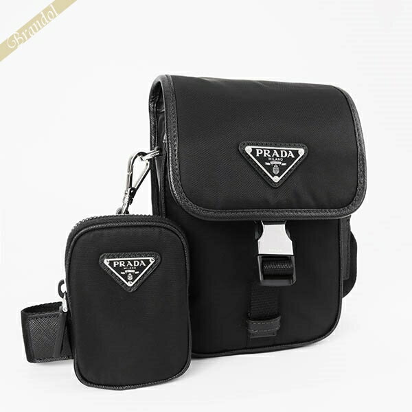 ショルダーバッグ プラダ ショルダーバッグ PRADA 縦型 ミニポーチ付 クロスボディ ブラック メンズ 2VD043 2DMH F0002 | ブランド