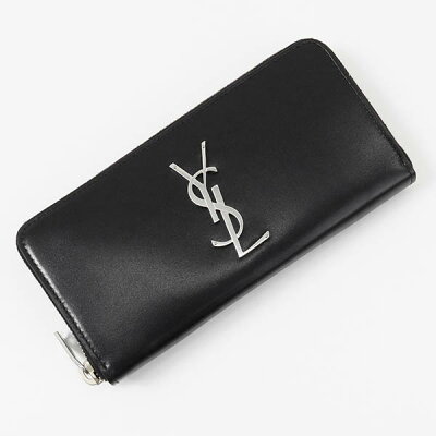 サンローラン パリ ラウンドファスナー長財布 SAINT LAURENT YSLロゴ レザー ブラック 617415 0SX0E 1000 メンズ・レディース | ブランド