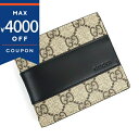 グッチ 二つ折り財布 GUCCI 財布 メンズ GGスプリーム キャンバス 札入れ ベージュ×ブラック 451240 KGDHN 9769 | ブランド【最大4...