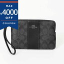 コーチ ポーチ COACH シグネチャー キャンバス コーナー ジップ リストレット ブラック系 CW854 QBMI5 レディース | ブランド【最大4000...