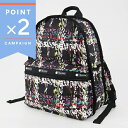 LeSportsac レスポートサック リュックサック BASIC BACKPACK チェック柄風 ブラック系マルチカラー 7812 E474【ポイント2倍_7/31 12:59迄】