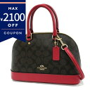 コーチ ショルダーバッグ COACH レディース シグネチャー ドーム型 ミニボストン ブラウン×レッド F27583 IML72 | ブランド【最大2100円クーポン 9/14 11:59迄】