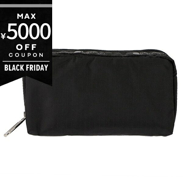 《最大5000円クーポン 11/21 23:59迄》レスポートサック ポーチ LeSportsac RECTANGULAR COSMETIC 無地 ブラック 6511 5982