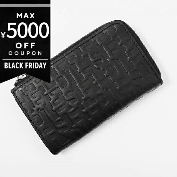 《最大5000円クーポン 11/21 23:59迄》DIESEL ディーゼル 小銭入れ モノグラム L字ファスナー コインケース ブラック X09339 P0556 T8004