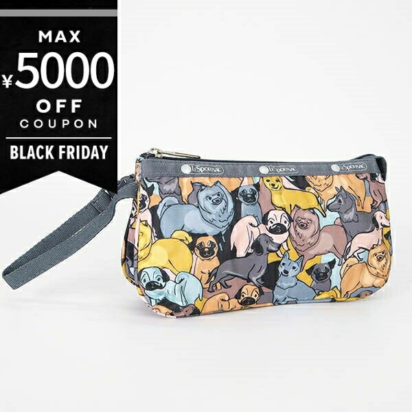 《最大5000円クーポン 11/21 23:59迄》LeSportsac レスポートサック ポーチ SMALL JENNI 持ち手付き アニマル柄 マルチカラー 8105 F304